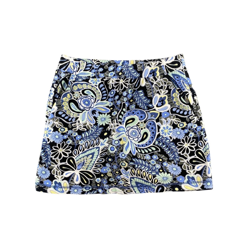 Talbots Women's Size MP Blackโ Floral Print Skort Skirt with Built-in Shorts
